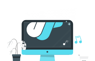 Illustration of Tissimo's online teaching platform designed for music teachers